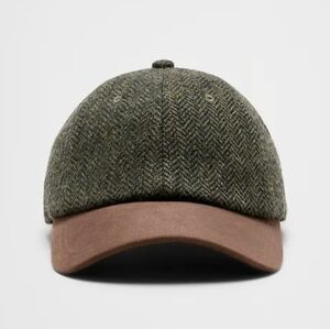 Herringbone Stitch Mixed Media Baseball Hat